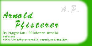 arnold pfisterer business card